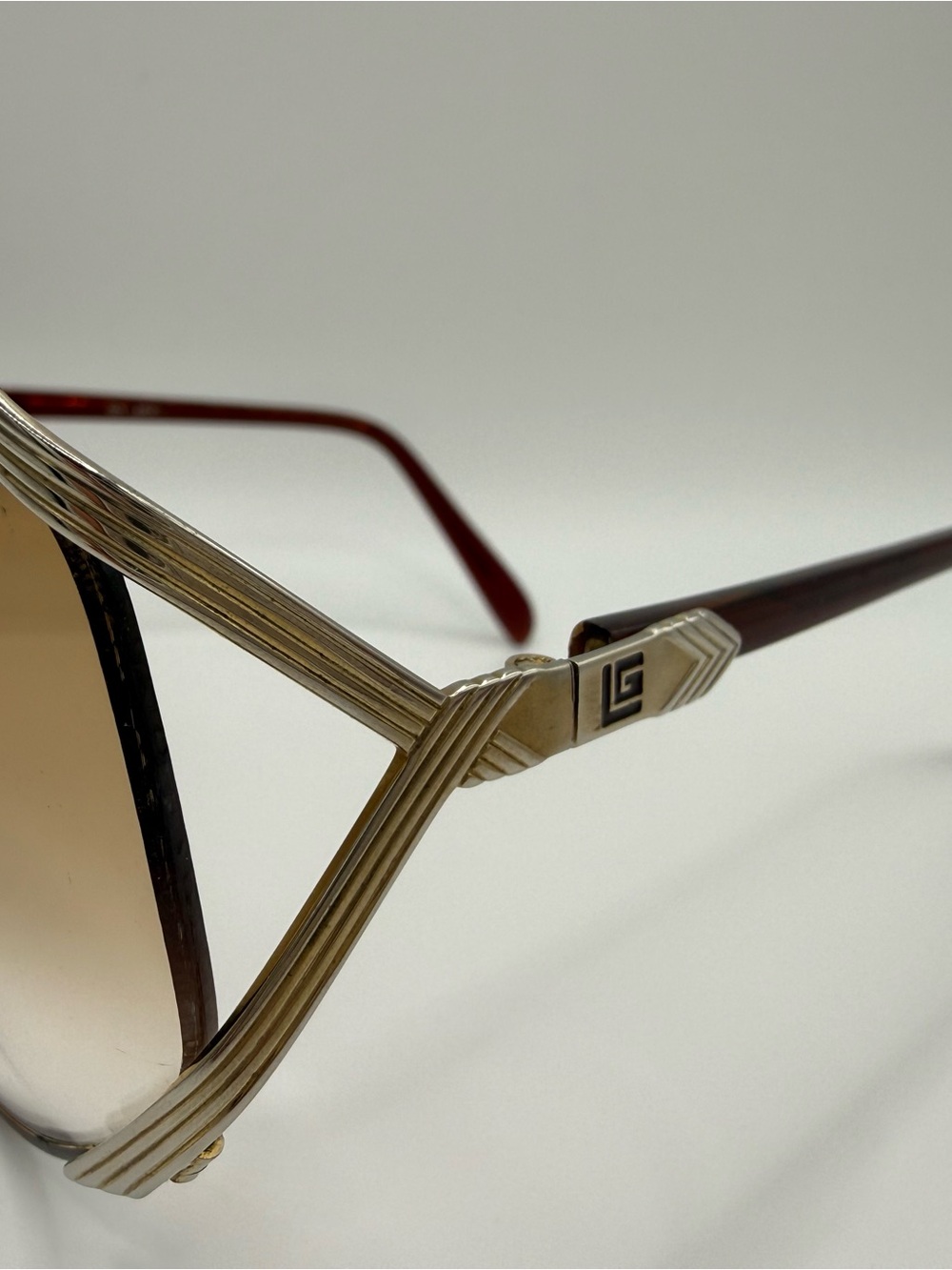 Vintage Guy Laroche Oversized Sunglasses Burgundy Translucent Made in France - Picture 5 of 12